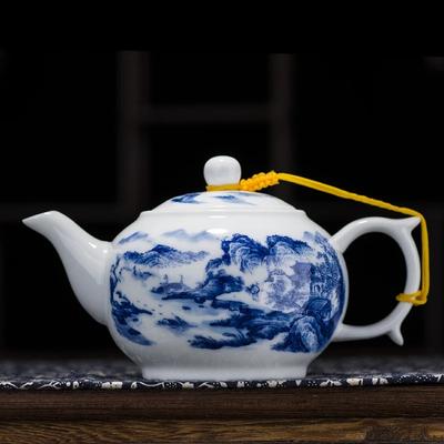China Blau und weiß dünne porzellan teekanne Hohe kapazität 320ML 1L Keramik tee topf traditionellen chinesischen tee-set