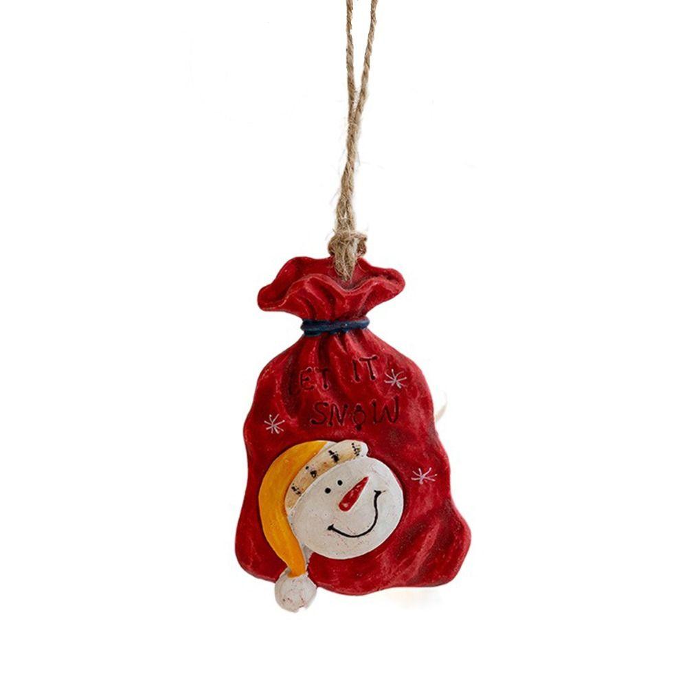 

Toys Snowman Pendant Christmas Resin Ornaments Christmas Decoration Socks Pendant Home Decoration C