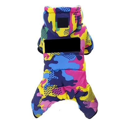 Dog Hoodie Cotton Four Legged Soft Warm Puppy Clothes Pet Cold Weather Clothing for Autumn and Winter Camouflage Black