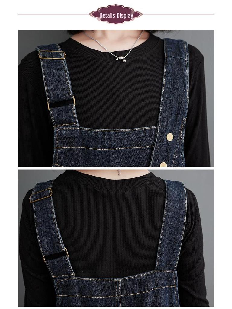 Women's Plus Size Slimming Cropped Overalls - Autumn Japanese & Korean Style