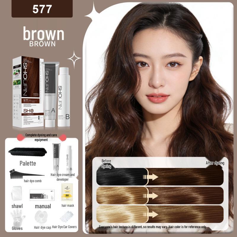 Premium Gift Box: Natural Black & Gray-Brown Linen Hair Dye Cream - Youthful, Vibrant, Plant-Based Formula