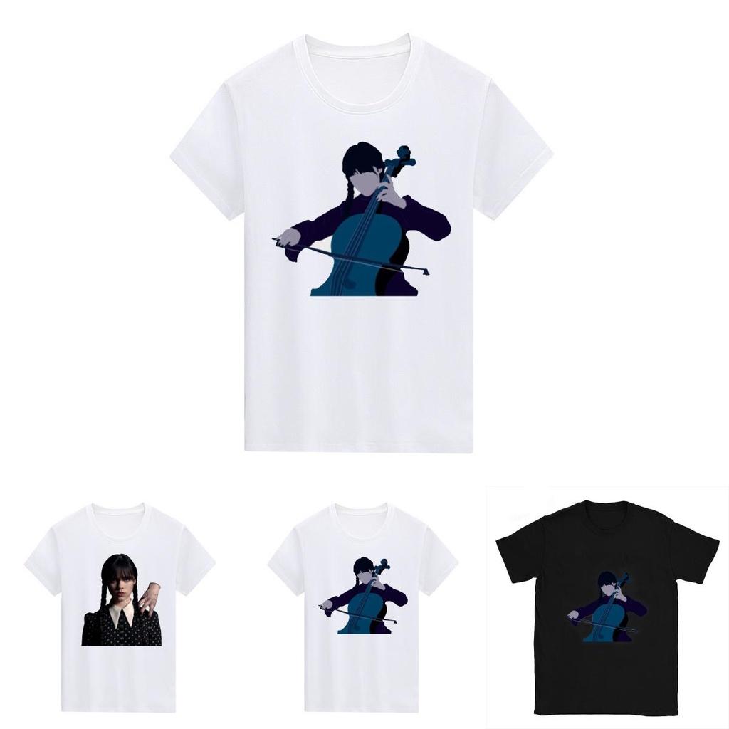 Die Addams Family Wednesday Unisex T-Shirt Top Stilvoll Weich Atmungsaktiv Bequem