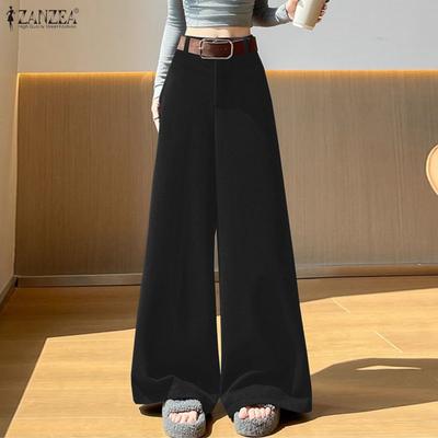 Women Casual Solid Color Loose Wide Leg Pants