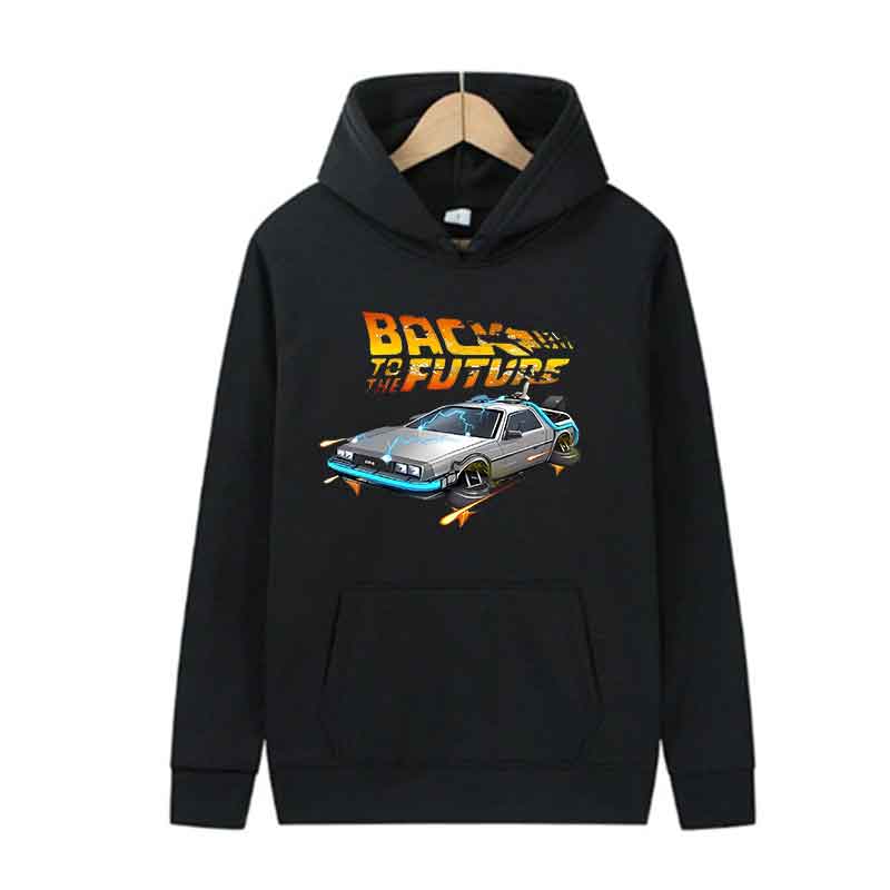 Back To The Future Retro DeLorean Auto Print Hoodie Langarm Oberteile Herren Lässig Streetwear Pullover Frühling Herbst Unisex Kleidung