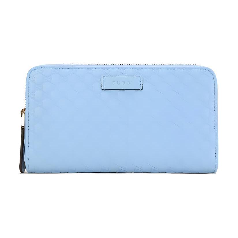 

Gucci Monogram Logo Embossed Long Zipper Leather Wallet Women Wallets Candy-Blue 449391-BMJ1G-4503 Box(Basic Set+Box)