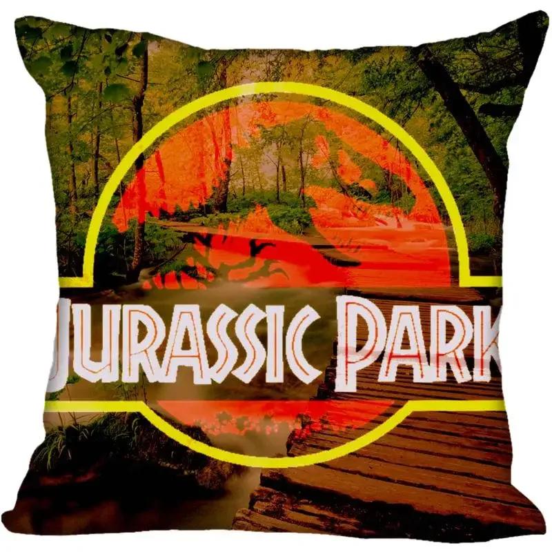 Custom Jurassic Park Logo Square Pillowcase Custom Zippered Pillow Cover Case 45x45cm(One Side)