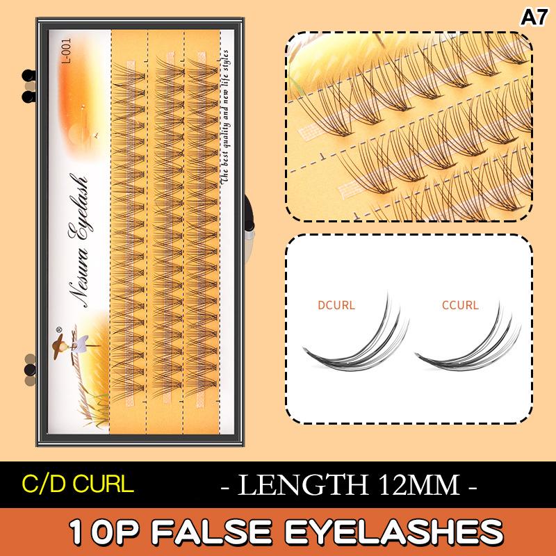 

12Mm Dense Natural Clusters False Eyelashes 30D Segmented Eyelash Extension Diy Eye-Lifting Effect Women Individual Lashes