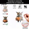 Acrylic Garden Ornament Pumpkin Fairy Stake, 2D Butterfly Wing Yard Festive Stake Art Waterproof Outdoor Halloween Decoration for Lawn Patio