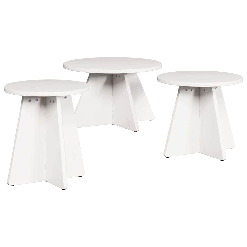 Coffee Table Set 3 pcs White
