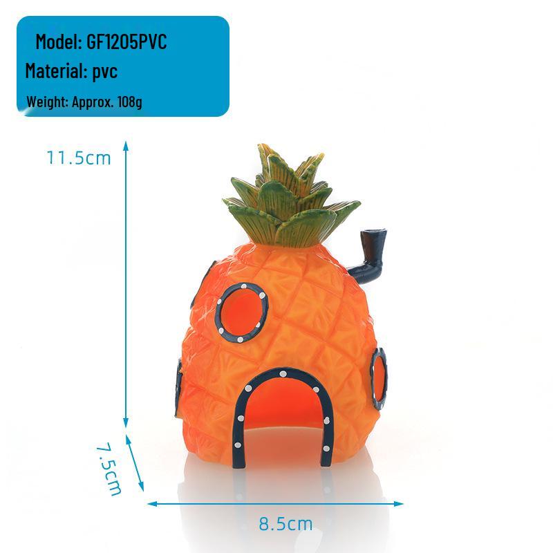 Zestaw Dekoracji do Akwarium SpongeBob: Dom z ananasów i kryjówki do akwarium