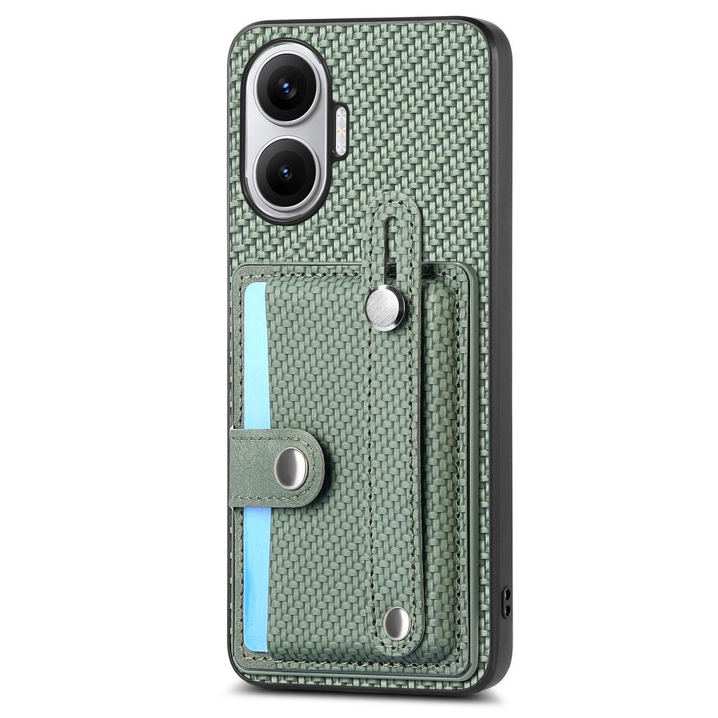 For Xiaomi Redmi Turbo 4 Pro 5G Case Carbon Fiber Texture Leather Phone Back Cover with Card Holder
