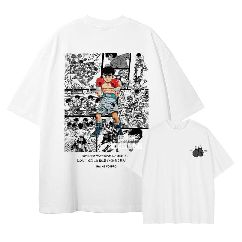 Anime MMakunouchi IIppo Tshirts Oversized Vintage Washed HHajime No Ippo T Shirt Manga The FFighting T Shirt for Man Cotton