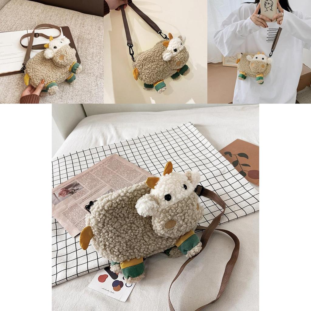 Sac à bandoulière en peluche style japonais mignon pour filles