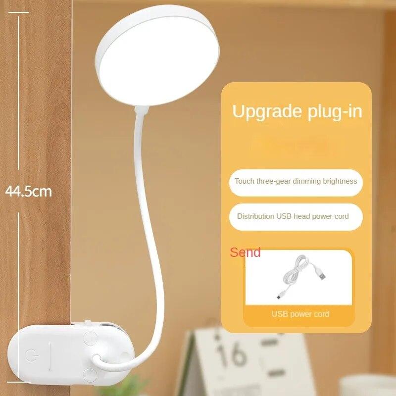 Modern Small Desk Lamp for Homework and Reading, Portable Clip-On LED dormitory Lamp