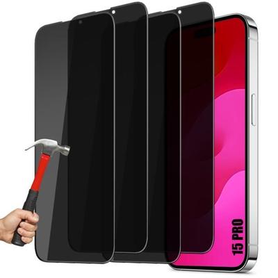 [4 Pieces] Anti-spy Tempered Glass for iPhone 15 Pro Protection Film