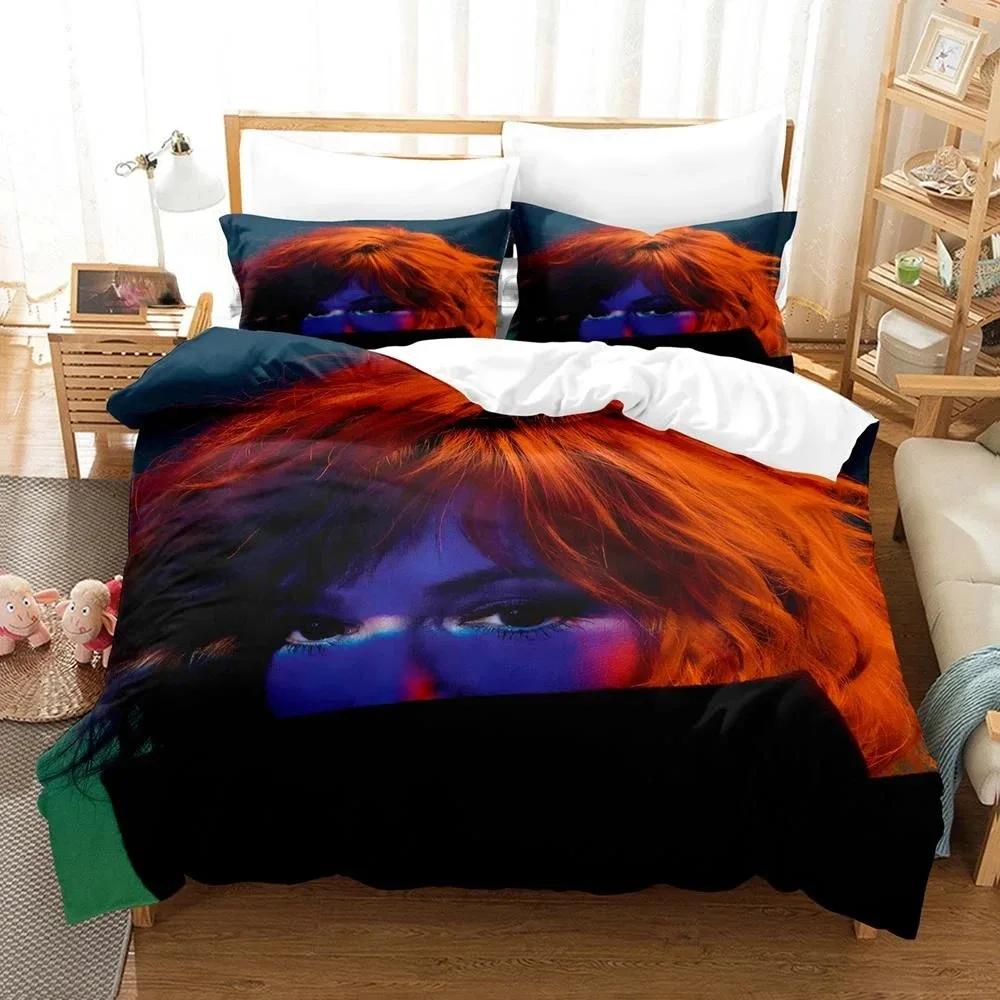 Mylene Farmer Bettwäscheset Einzelbett Twin Full Queen King Size Bettset Aldult Schlafzimmer Bettdeckenbezug Sets 3D Bettwäsche Set