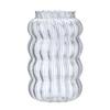 Hot Selling Borosilicate Ribbed Glass Iced Coffee Tumbler Cup with Bamboo Lid and Glass Straw for Your Refreshing Drinkware