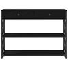 Console Table with Shelf Black Oak Look 100 x 28 x 75 cm