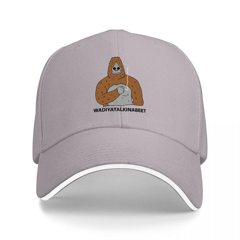 Sasquatch Knitting Cap Black Baseball Hat with Funny Bigfoot Design for Outdoor Adventures and Casual Wear