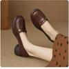 New Vintage Round-toe Platform Thick-soled Low-heeled Shallow-mouth Versatile Soft-soled Women's Shoes
