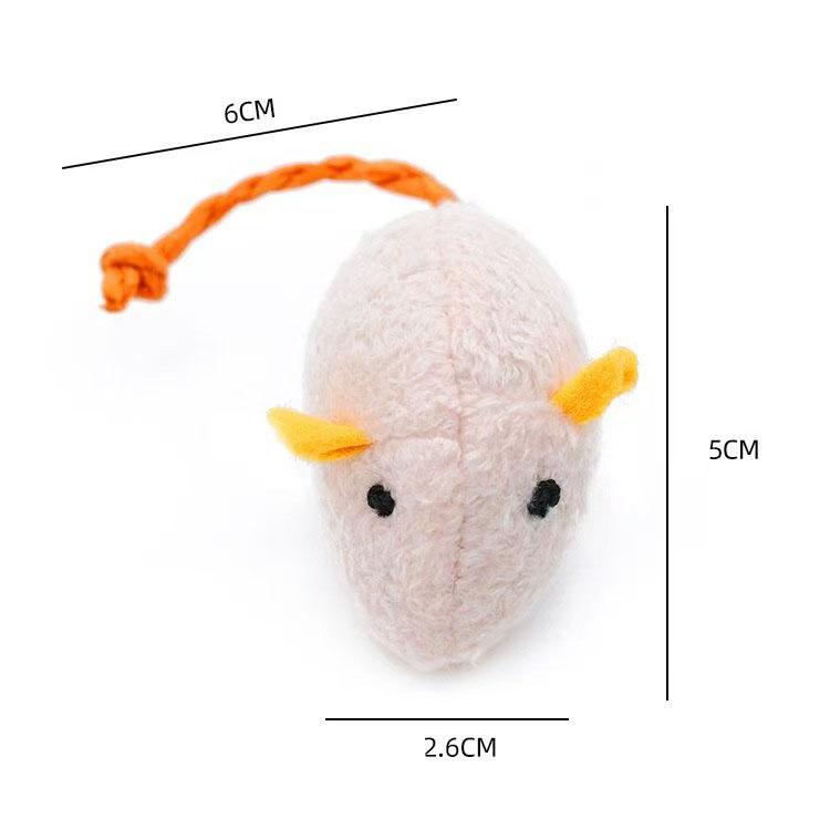 Plush Mouse Cat Toy Bite Resistant Teeth Grinding Soft Stuffed Rat Kitten Interactive Molar Chew Toy for Indoor Cat Daily
