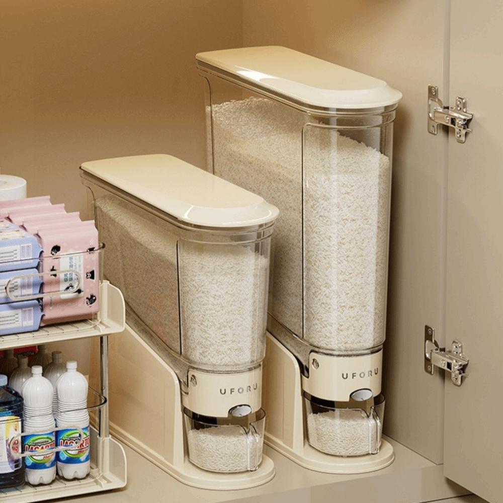 Neuer 12 cm breiter Reisspender, Presstyp, Vollständig transparenter Getreidespeicher, Versiegelt, Feuchtigkeitsdicht, Reistrommel, Getreidereisspeicher