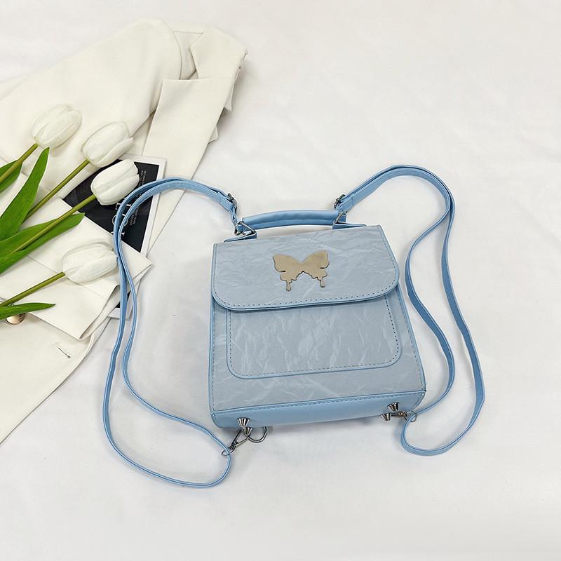 Stylish Butterfly Backpack 2024 New Design Soft Pu Fashionable Shoulder Bag In Black Blue Green Grey Pink White