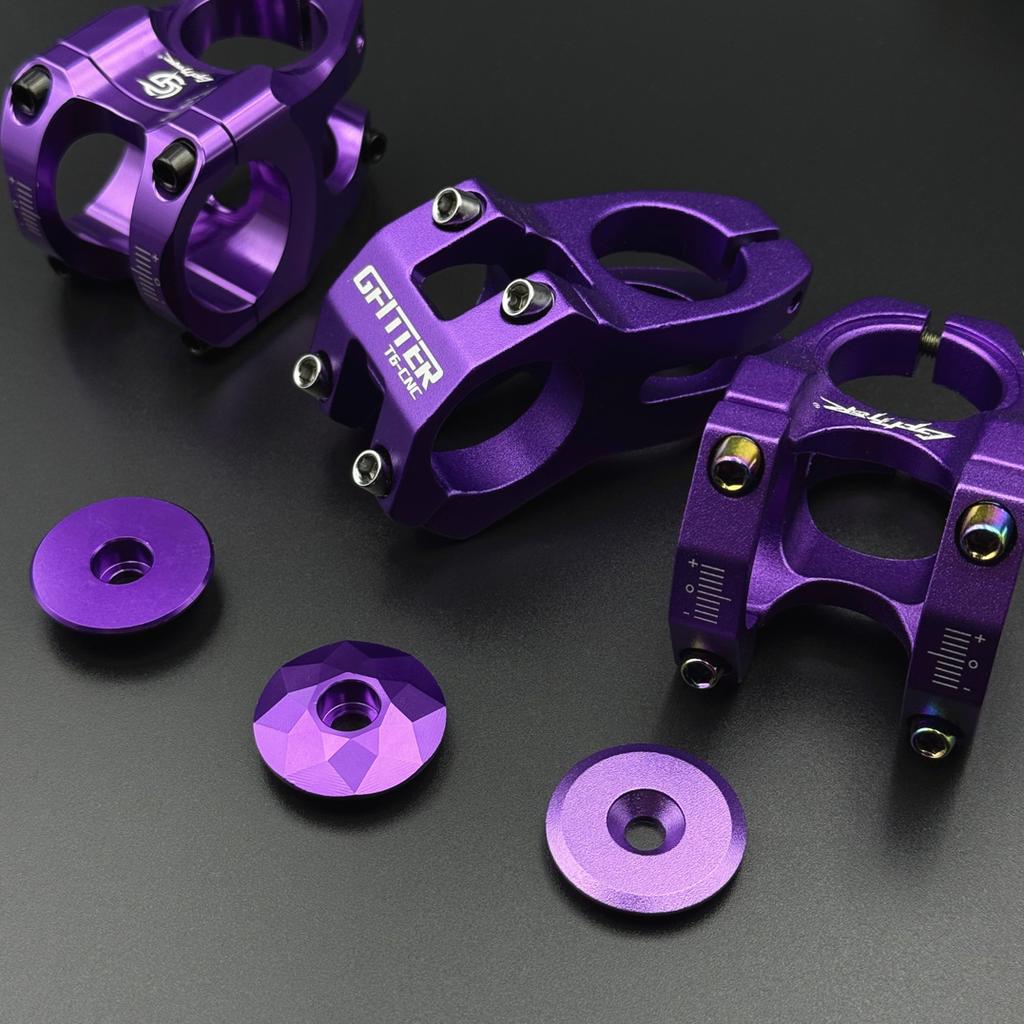 1pc Purple 31.8×28.6mm Aluminum Alloy Bike Stem for MTB/BMX/DH/Trail Riding etc. Anodized, Available in Sandblasted & Glossy