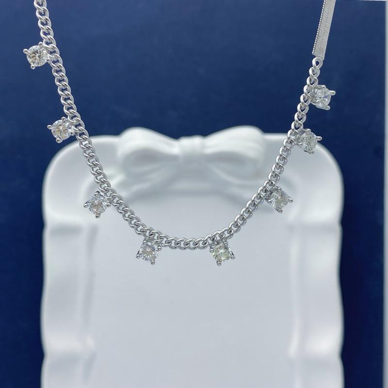 Trendy S925 Sterling Silver Zirconia Snake Chain Necklace: Elegant and Versatile 925 Sterling Silver