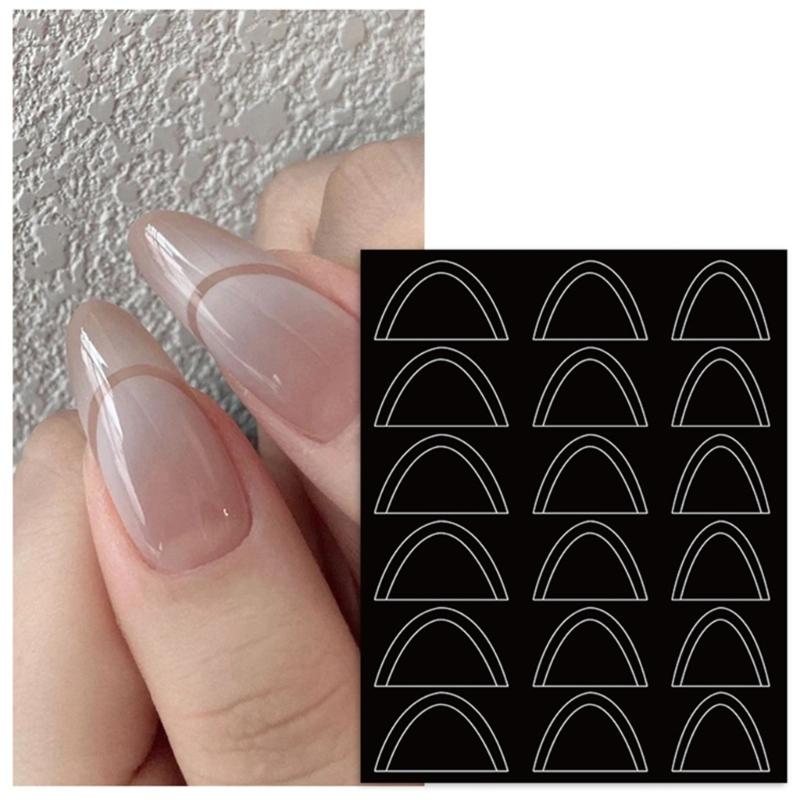 6 Designs French Manicure Strips Nail Art Stickers,Self-Adhesive Nail Tips Guides for DIY Nail Decoration Stencil Tools
