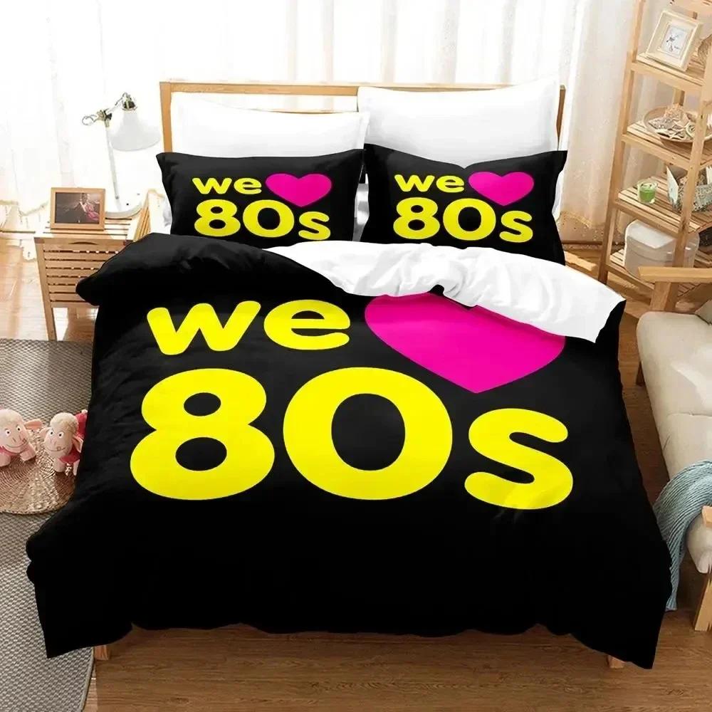 TV Series I Love The 80s Logo Bedding Set Duvet Cover Soft Quilt Cover Pillowcase Comforter King Queen Size For Boys Adult Size