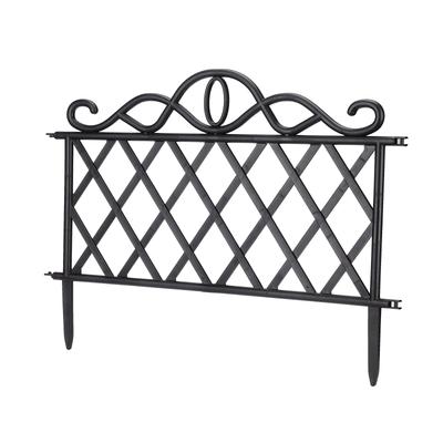 Decorative Garden Fence Black Plastic Yard Border Fence for Home Patio 47.7x36cm