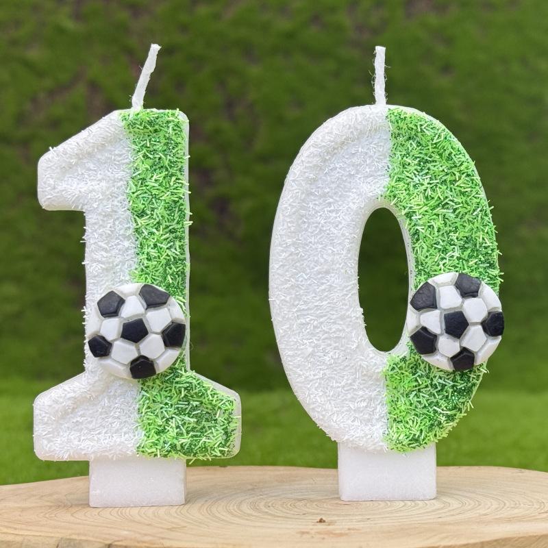 New Sports Football Digital Birthday Candle Cake Decoration First Birthday Celebration Handmade Digital Candle