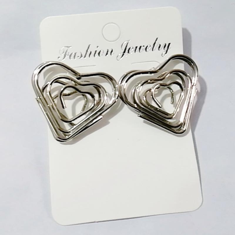 

Personality Heart Stud Earrings for Women Thread Metal Line Wrap Twist Geometry Earrings Simple Golden Copper Color Zircon Gift