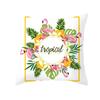 Housse de Coussin Décorative Flamant Rose Plantes Tropicales d'Été Feuilles Vertes Housse de Coussin à Jeter Housse de Coussin Flamant Rose