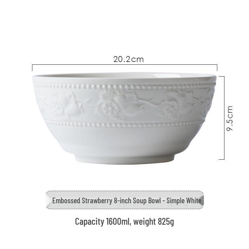 

French Embossed Ceramic Soup Bowl
