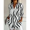 Plus Size Women Long Sleeve Button Shirt Solid Floral Casual Comfort Blouse
