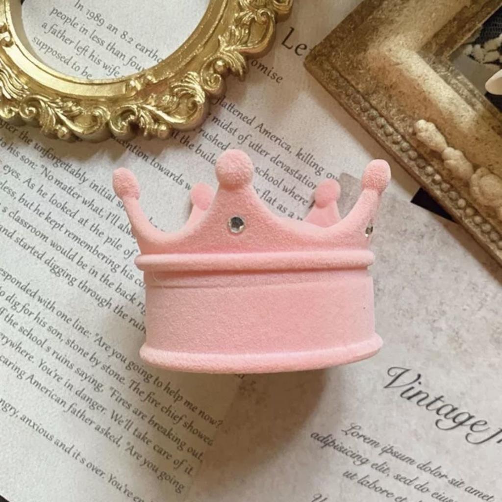 Velvet Jewelry Box Organizer Cute Wedding Ring Box Crown Storage Case Earring Necklace Display Packaging Gift Accessories