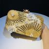 2025 Luxury Sequined Flower Design Peal Evening Clutch Bag Women Prom Glitter Banquet Bag New Shoulder Handbag Wedding Party Bag