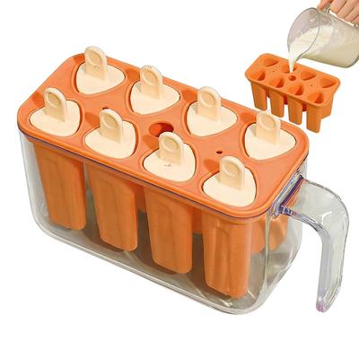 8-hole Pop-sicle Making Mold Tray Reusable Ice Pop Mold DIY Ice Cream Container Easy-Release Freezer Tray For Freezing Desserts