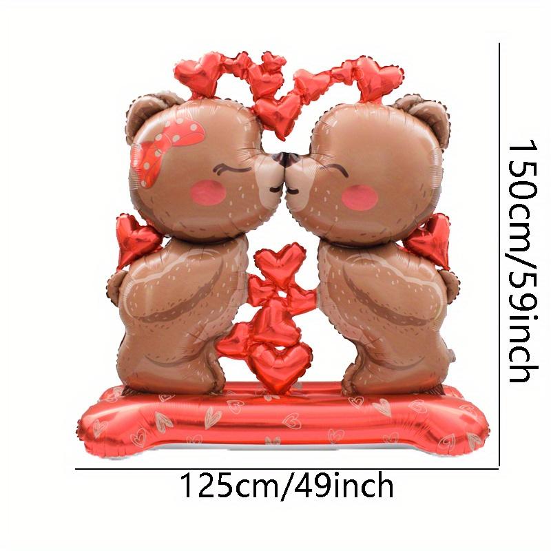 

1pc 59inch Large Standing Couple Love Brown Bear Balloon Valentine s Day Themed Party Birthday Weddings Anniversaries Decoration others