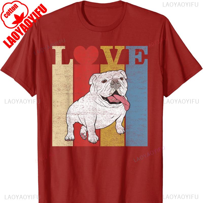 Bulldog Dog Dad Mom Lover Retro Vintage Bulldog Gift TShirt Graphic TShirts Clothes Clothing Gothic Shirts for Tops Unisex