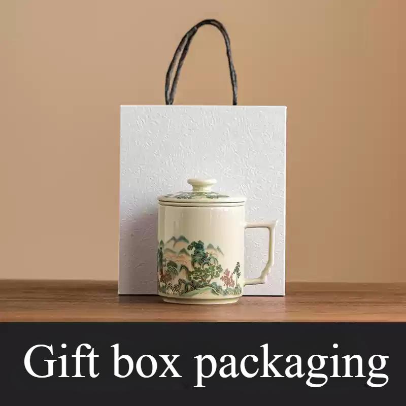 Landscape Tea Cup/personal Use/mug/covered/tea Separation Cups/Chinese Ceramic Office Cups/ceramic/ With Filter Screen