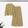 ZANZEA Women Long Sleeve Blouse and Pants Casual Two Piece Suit Sets