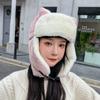 Thickened Ear-flapped Hat Cat Ear Earmuffs Hat Kawaii Lamb Beanie  Female