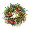 Spring   Wrth Plastic Grass Front Door Artificial Flower Wrth for Outdoor Indoor Decoration   45cm