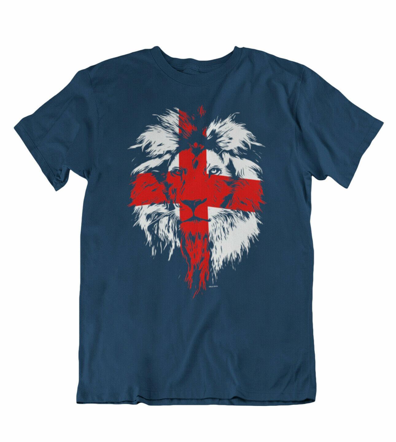 ENGLAND Football T-Shirt Mens Womens Tees Top 2024 Style LION Mens Womens Rugby Top S