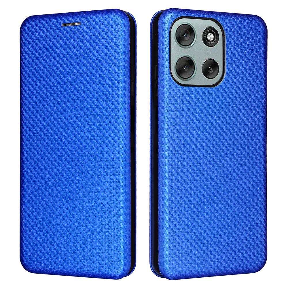 For Motorola Moto G56 5G Case Carbon Fiber Texture Drop-Proof PU Leather Phone Cover