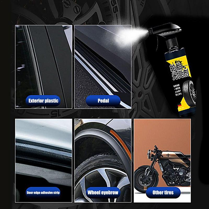 Tire Spray 500ml Wet Tire Dressing Spray Easy To Apply Spray User Friendly Solution With UV Protection For Precise Even Shine &