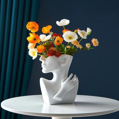 Creative Nordic Style Modern Simple Portrait Art Office Flower Arrangement Ceramic Personality Vase Home Decoration